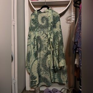 Green Tie-Dye Kimono